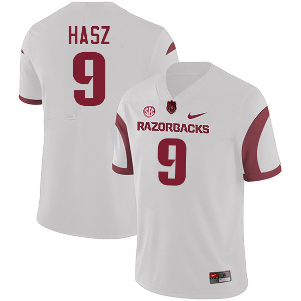 Luke Hasz Arkansas Jersey,Arkansas Razorbacks #9 Luke Hasz Jersey Youth College-Retro White